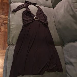 Brown dress, ties behind the neck. Like New!